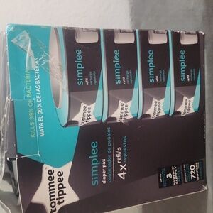 Tommee Tippee Diaper Pail Refill Cartridge For Simplee Pail Pack Of 4 READ DESCR